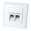 LogiLink NK4020 Płyta keystone podtynkowa, 2 moduły, biała sygnałowa