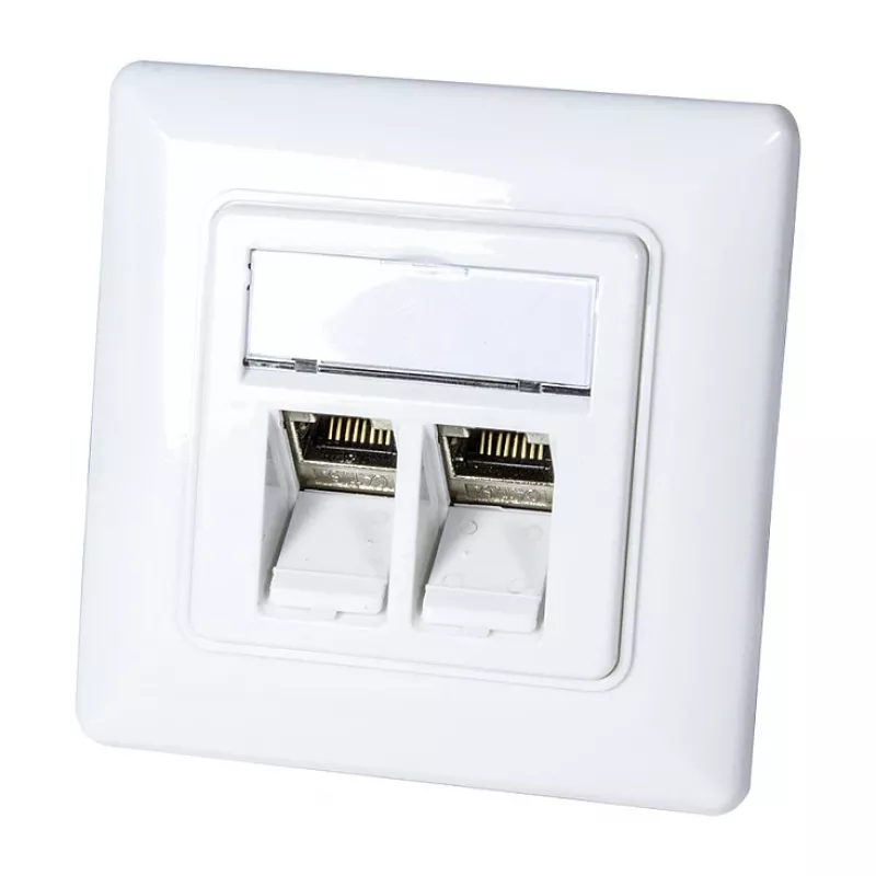 LogiLink NK4020 Płyta keystone podtynkowa, 2 moduły, biała sygnałowa
