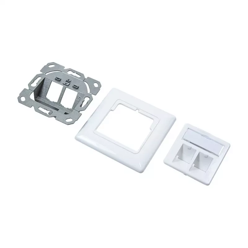 LogiLink NK4020 Płyta keystone podtynkowa, 2 moduły, biała sygnałowa