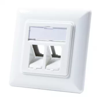 LogiLink NK4020 Płyta keystone podtynkowa, 2 moduły, biała sygnałowa