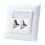 LogiLink NK4020 Płyta keystone podtynkowa, 2 moduły, biała sygnałowa