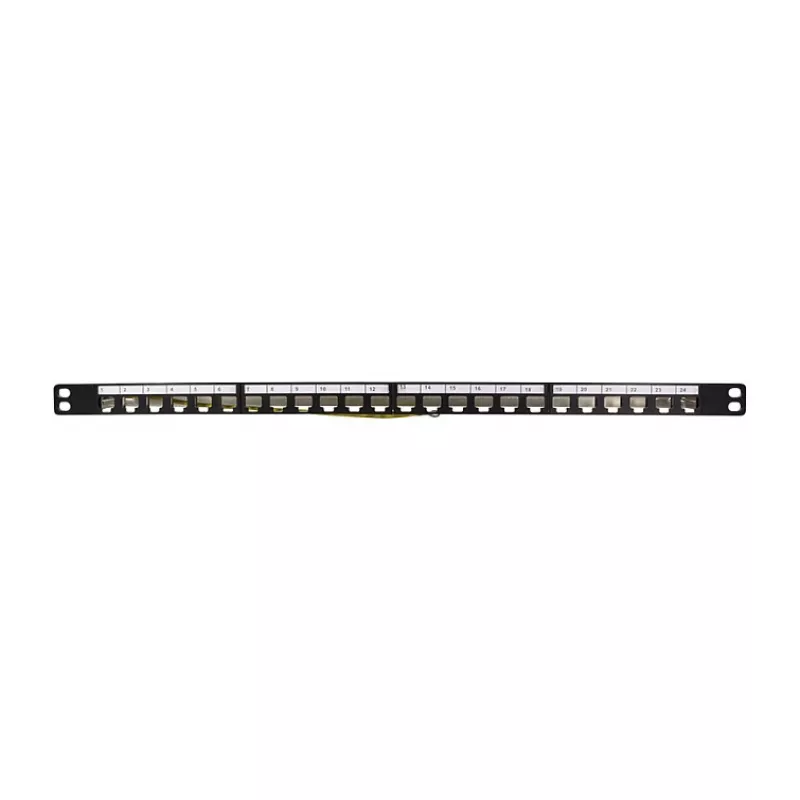 LogiLink NK4040 24-portowy ekranowany panel krosowy keystone, 0.5U, czarny