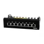 Panel krosowy LogiLink NP0017B – 8 portów Cat6 STP, do montażu na ścianie/pod blatem, czarny