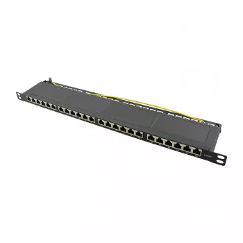 Logilink NP0063 24-Portowy Panel Krosowy Cat6A STP 19 cali 0.5U Czarny