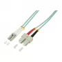 LogiLink OM3 LC/SC Duplex światłowodowy kabel krosowy wielomodowy, 10m, Aqua, LSZH