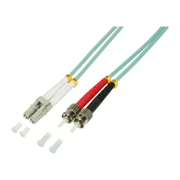 LogiLink OM3 LC/ST Duplex Światłowód Kabel krosowy, 2 m, LSZH, Aqua