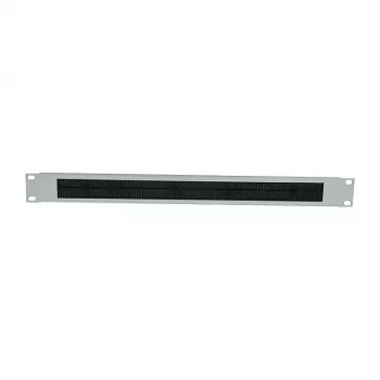 LogiLink ORCEB1G 1U 19-calowy panel szczotkowy do zarządzania kablami w szafie RACK, jasnoszary RAL 7035, stal, montaż przedni