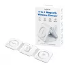 LOGILINK PA0344 Ładowarka bezprzewodowa magnetyczna 3-in-1 do urządzeń Apple, biała, składana, MagSafe, 15W