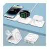 LOGILINK PA0344 Ładowarka bezprzewodowa magnetyczna 3-in-1 do urządzeń Apple, biała, składana, MagSafe, 15W
