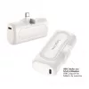 LogiLink PA0349W Powerbank mobilny, 5000 mAh, LiPo, wbudowana składana wtyczka USB-C i port USB-C, biały