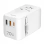 LOGILINK PA0357 Ładowarka podróżna USB-A/C, 70 W GaN, 4 porty, 2x USB-A (QC), 2x USB-C (PD), Slim, Biała