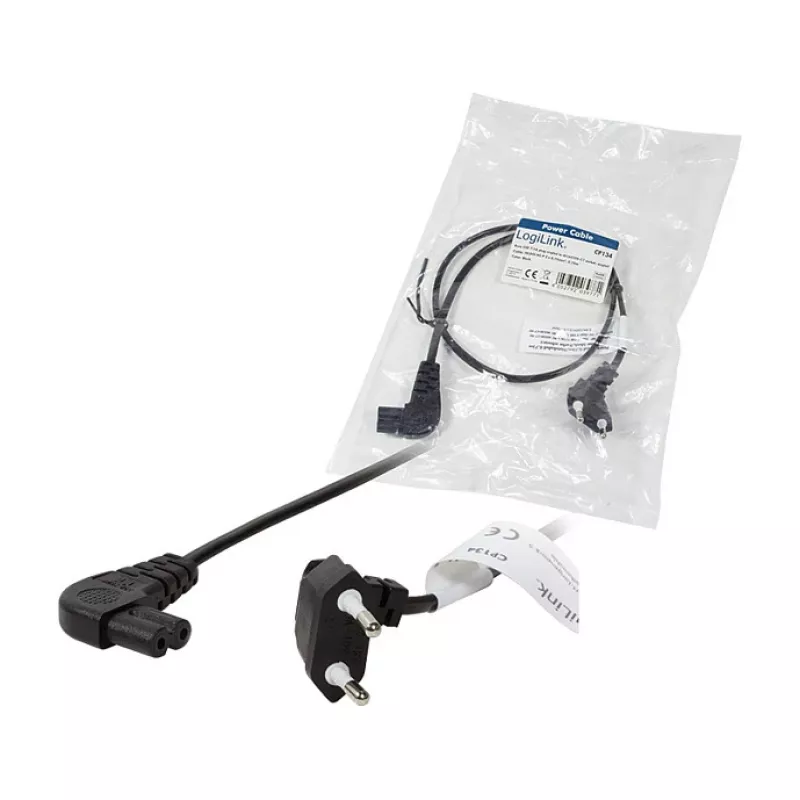 LogiLink Power Cable Europlug CEE 7/16 do IEC C7 0.75 m Czarny