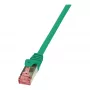 LogiLink PrimeLine CAT 6 S/FTP Kabel krosowy, 0.25 m, Zielony, LSZH, Bez zaczepów, 10 Gbps