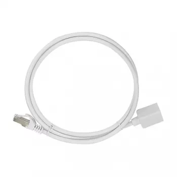 LogiLink Professional CAT 6a S/FTP kabel krosowy przedłużający, RJ-45 męski na żeński, 1 m, biały, LSZH, bez zaczepów