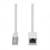 LogiLink Professional CAT 6a S/FTP kabel krosowy przedłużający, RJ-45 męski na żeński, 1 m, biały, LSZH, bez zaczepów