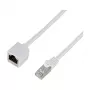LogiLink Professional CAT 6a S/FTP kabel krosowy przedłużający, RJ-45 męski na żeński, 1 m, biały, LSZH, bez zaczepów
