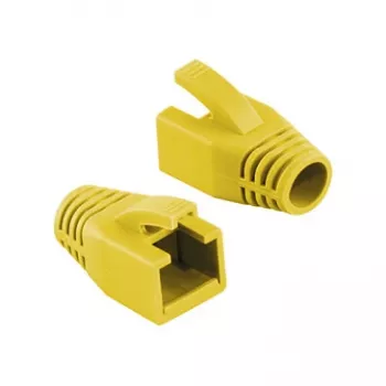 Logilink RJ45 Modular Plug Osłonka kabla 8mm żółta – bez zaczepów, odciążająca (50 sztuk)