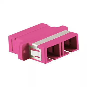 LogiLink SC Duplex OM4 Wielomodowy adapter światłowodowy z kołnierzem, fioletowy