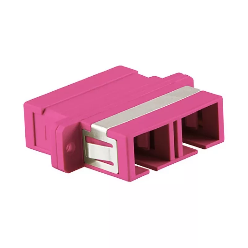 LogiLink SC Duplex OM4 Wielomodowy adapter światłowodowy z kołnierzem, fioletowy