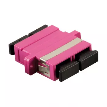 LogiLink SC Duplex OM4 Wielomodowy adapter światłowodowy z kołnierzem, fioletowy