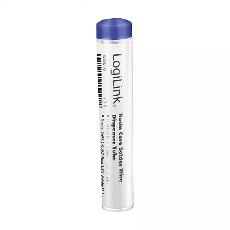 LogiLink Drut lutowniczy, bezołowiowy, Sn99.3Cu0.7, 1 mm, 12,5 g, pudełko dozownika
