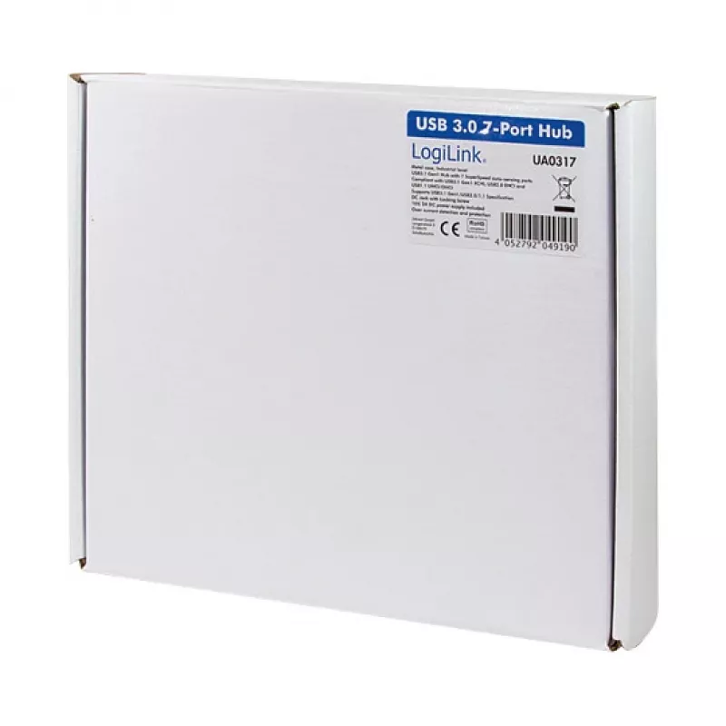 LOGILINK UA0317 Hub USB 3.0, 7-portowy, metalowa obudowa, poziom przemysłowy
