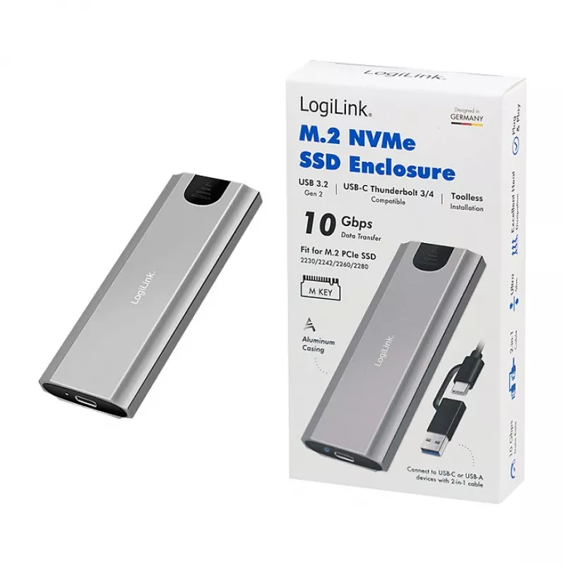 Obudowa na dysk SSD LogiLink UA0439 USB 3.2 Gen 2 USB-C na PCIe NVMe