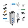 Logilink UA0440 Hub USB 3.2 Gen 1 z 3 portami i adapterem Gigabit Ethernet, złącza USB-C i USB-A, aluminiowy