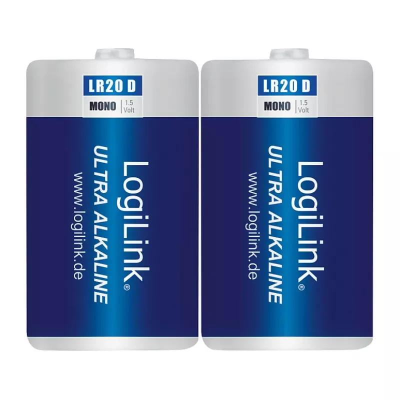 LogiLink Ultra Power bateria alkaliczna D LR20 blister 2 szt.