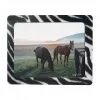 LogiLink ultracienka podkładka pod mysz ze zintegrowaną ramką na zdjęcie, wzór zebry, antypoślizgowa podstawa gumowa, 2 mm, zdjęcie 10 x 15 cm, czarno-biała