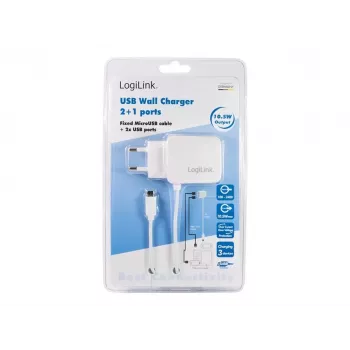 LogiLink Universal Wall USB Charger - Power Supply - 2.1 A - 2 Output Ports (USB)