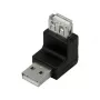 LogiLink USB 2.0 kątowy adapter 270° A/M na A/F, 480 Mbps, czarny