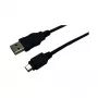 LogiLink Kabel USB 2.0, wtyk USB-A męski na Mini-USB męski, czarny, 3 m