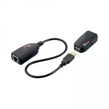 LOGILINK USB 2.0 Cat.5 Extender, 50 m, pigtail, czarny