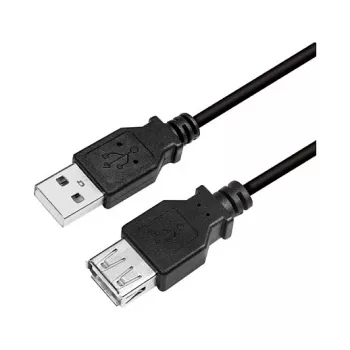 LogiLink CU0011B Kabel przedłużający USB 2.0, wtyk USB-A męski na gniazdo USB-A żeńskie, czarny, 3 m