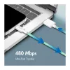 LogiLink Kabel USB 2.0 Type-C, A/M na C/M, 480 Mbps, 60W, nylon, zielony, 0.5 m