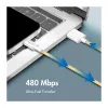 LogiLink USB 2.0 Kabel Type-C, A/M do C/M, 480 Mbps, 60W, Nylon, Żółty, 0,5 m