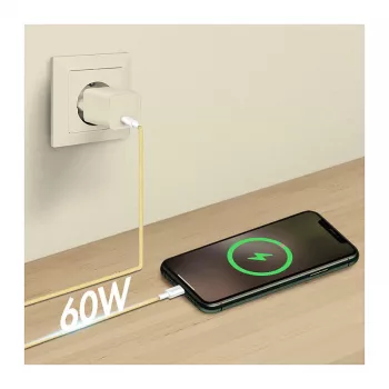 LogiLink USB 2.0 Kabel Type-C, C/M do C/M, 480 Mbps, 60W, Nylon, Żółty, 0,5 m