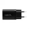 Logilink Zestaw ładowarek USB-A/C, 15 W, 1x USB-A, 1x USB-C, Czarny