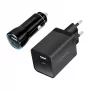 Logilink Zestaw ładowarek USB-A/C, 15 W, 1x USB-A, 1x USB-C, Czarny