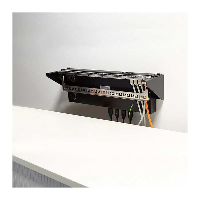 Logilink WB0011 19-calowa szafa 1U do montażu pod biurkiem lub na ścianie, czarna