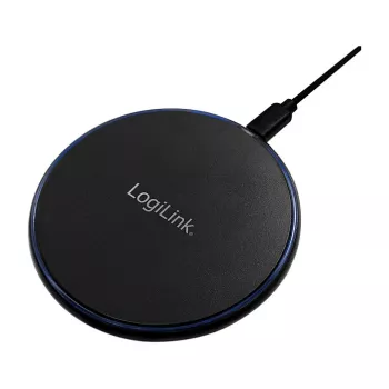 LogiLink Bezprzewodowa Szybka Ładowarka Stołowa 10 W Qi Pad Czarny