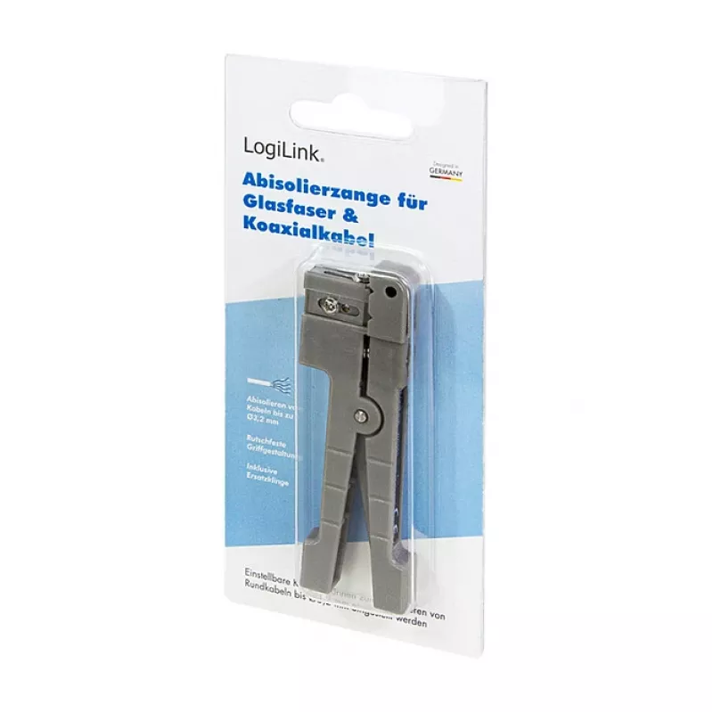 LOGILINK WZ0063 Uniwersalne narzędzie do zdejmowania izolacji z kabli światłowodowych, koncentrycznych i miedzianych do 3,2 mm