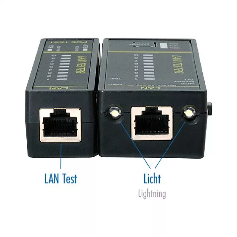LOGILINK WZ0080 tester kabli LAN i lokalizator PoE z magnesem, latarką, podświetlanym LCD, zasięg 300 m