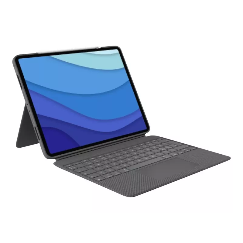 Logitech Combo Touch Keyboard Case with Trackpad for iPad (7th, 8th, 9th Gen) - Pan Nordic Layout - Graphite
