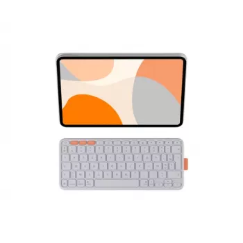 Logitech Flip Folio Keyboard and Folio Case - Full Size - Wireless - Bluetooth 5.1 LE - AZERTY - French - Pale Gray - for Apple 10.9-inch iPad Air (5th Generation)