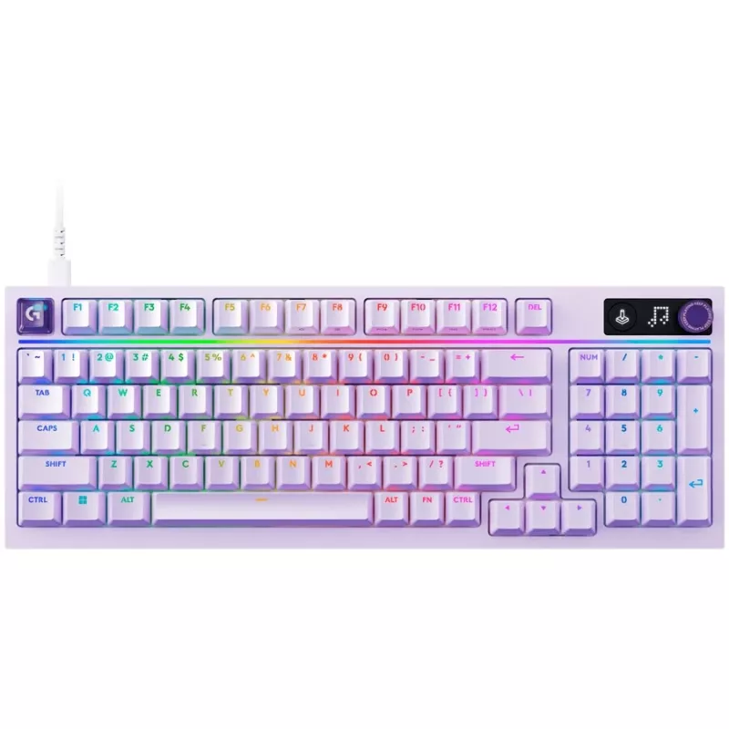 Logitech G316 X 98 Przewodowa klawiatura gamingowa - liliowa - US International - przełączniki dotykowe