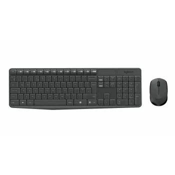 Logitech MK235 Bezprzewodowy zestaw klawiatura i mysz, 2,4 GHz RF, układ QWERTZ, czarny, odbiornik USB – 920-008031