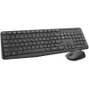 Logitech MK235 Bezprzewodowy zestaw klawiatura i mysz, 2,4 GHz RF, układ QWERTZ, czarny, odbiornik USB – 920-008031
