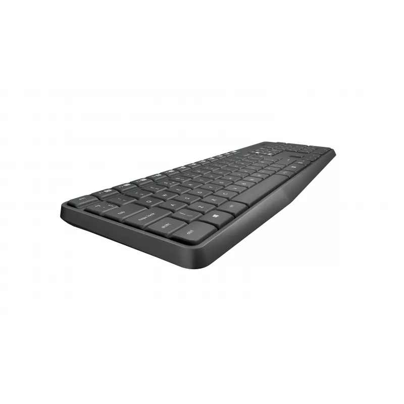Logitech MK235 Bezprzewodowy zestaw klawiatura i mysz, 2,4 GHz RF, układ QWERTZ, czarny, odbiornik USB – 920-008031